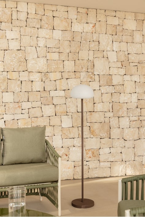 Lámpara de pie LED inalámbrica para exterior en hierro Zeliro