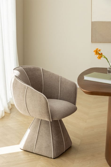 Silla de comedor giratoria tapizada Tallin