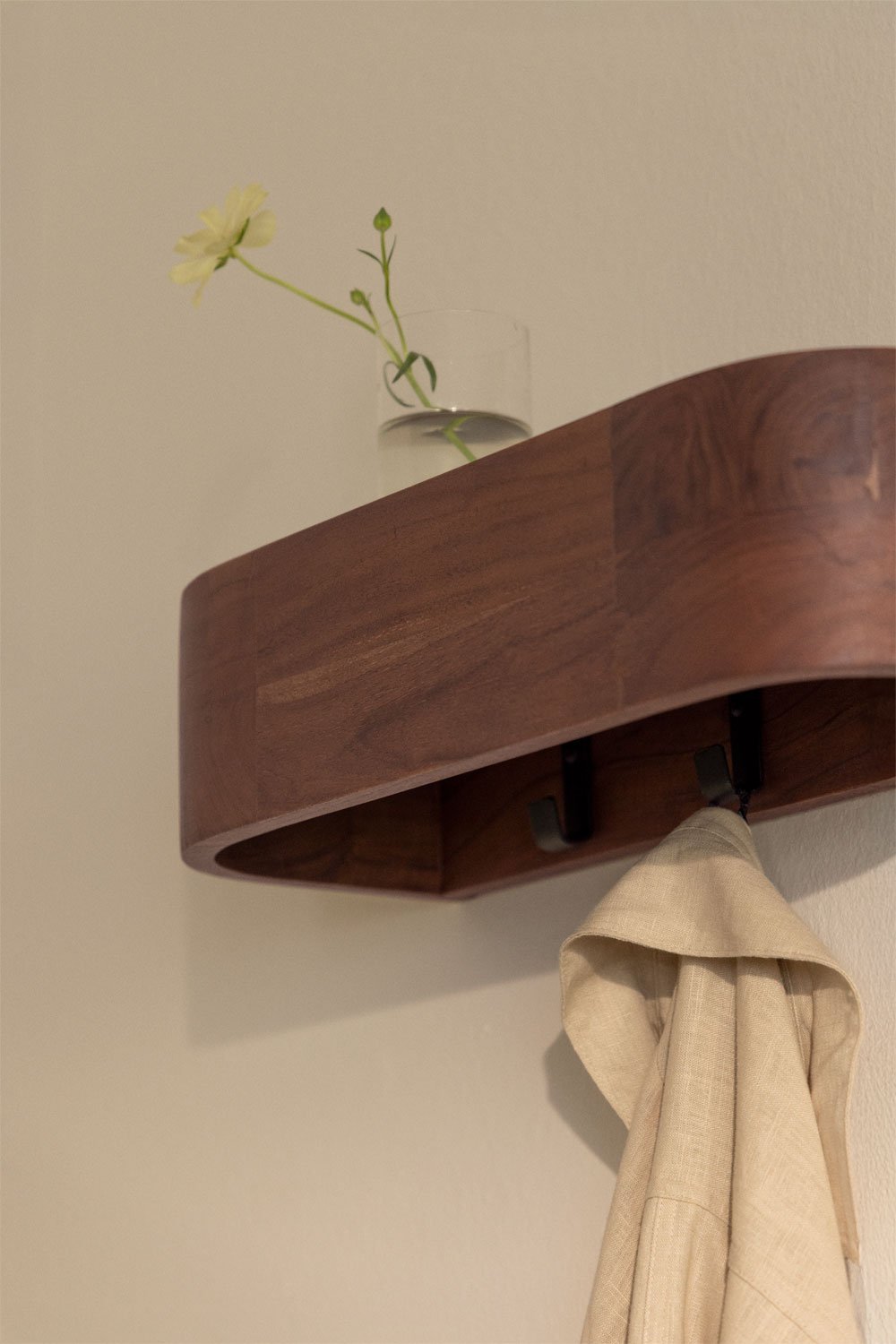 Perchero de pared en madera de acacia Frigia , imagen de galería 2