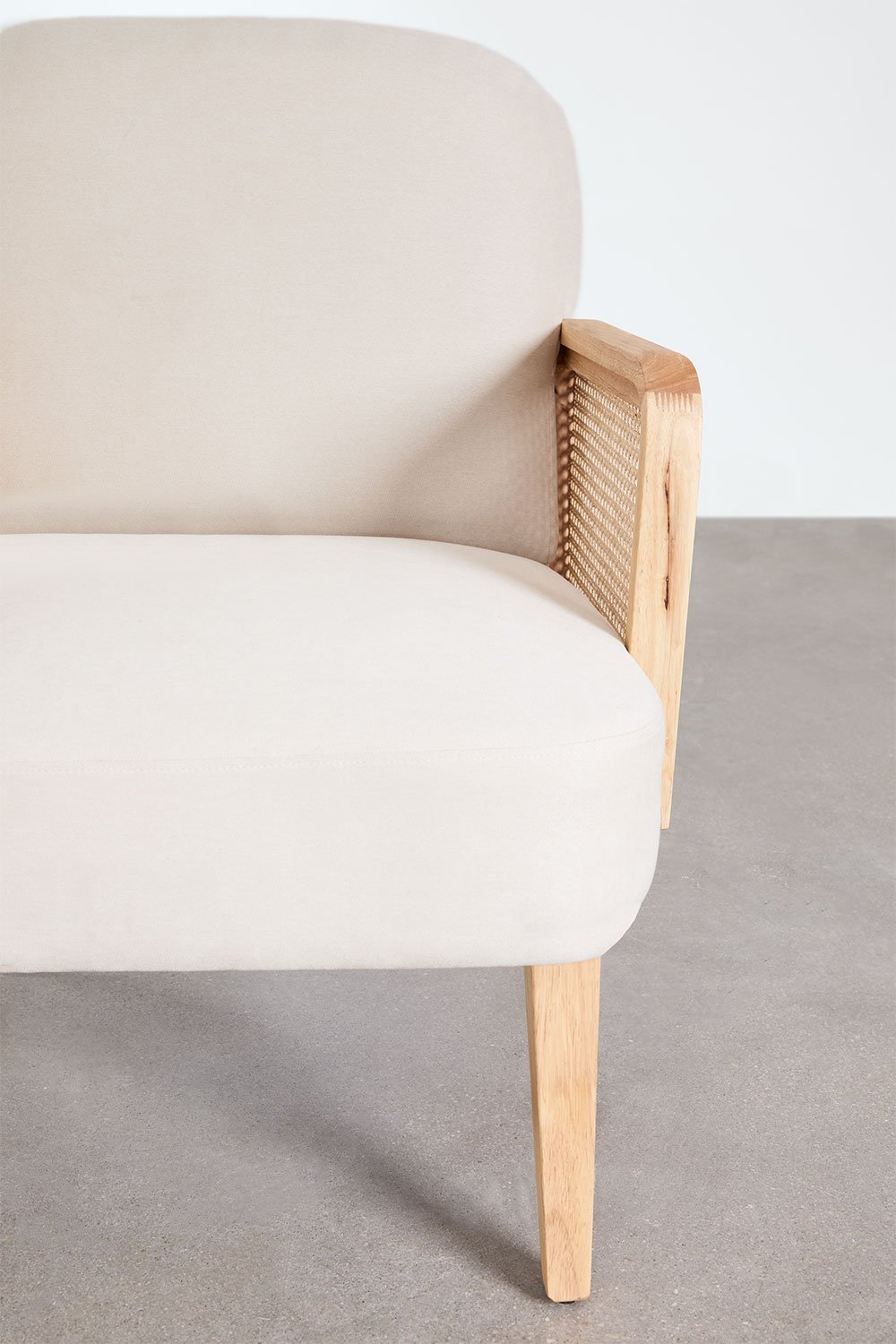 Pack de 2 sillones en madera de caucho y ratán Icon , imagen de galería 4