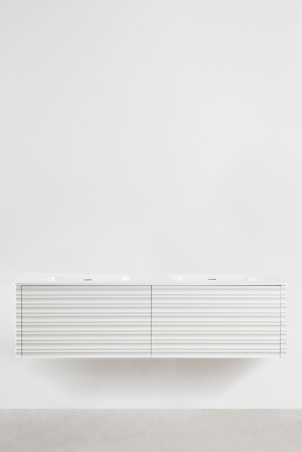 Conjunto de mueble de baño en madera con lavabos integrados Noura, imagen de galería 1