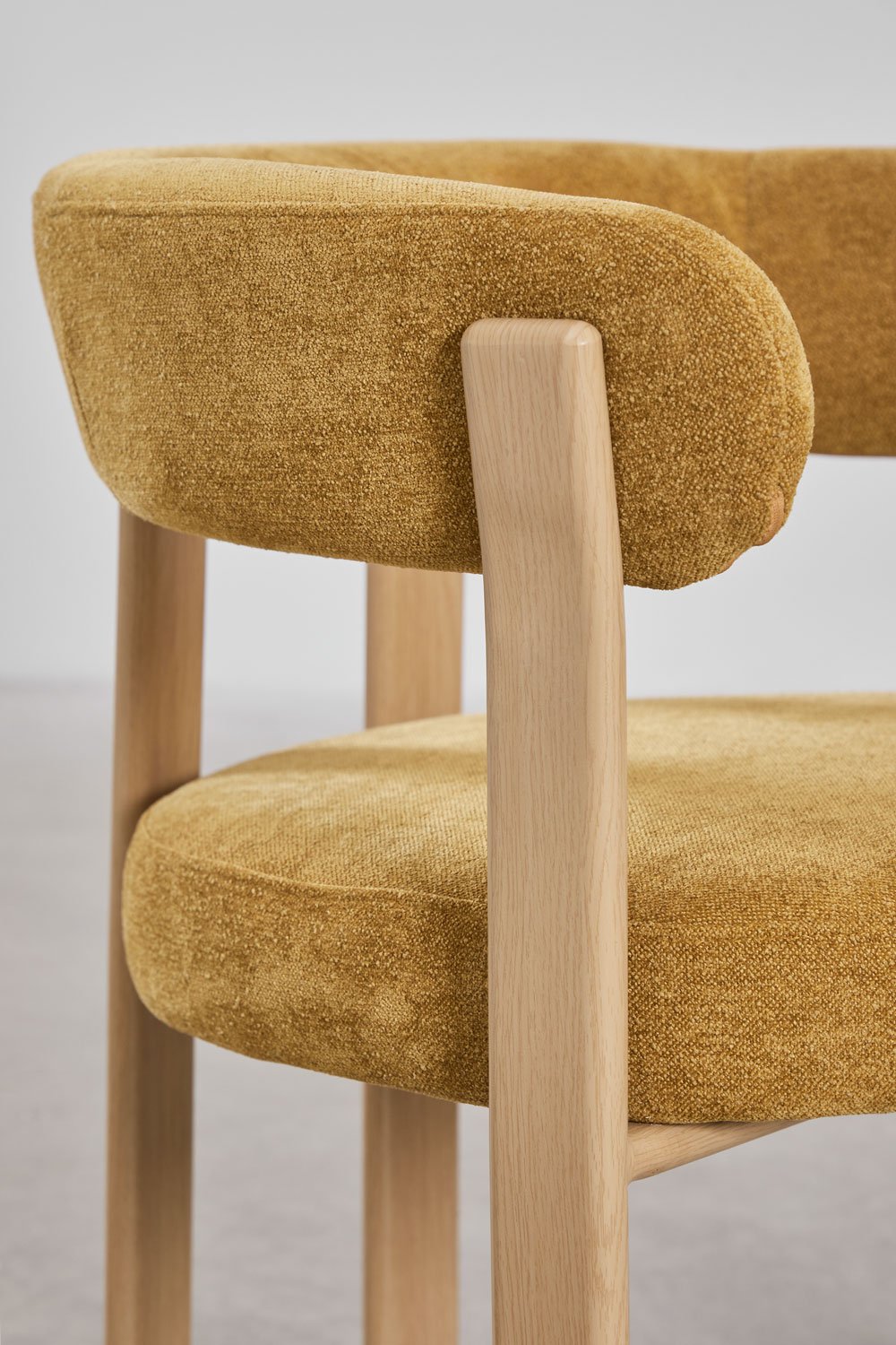 Silla de comedor con reposabrazos tapizada y en hierro Jolie, imagen de galería 7