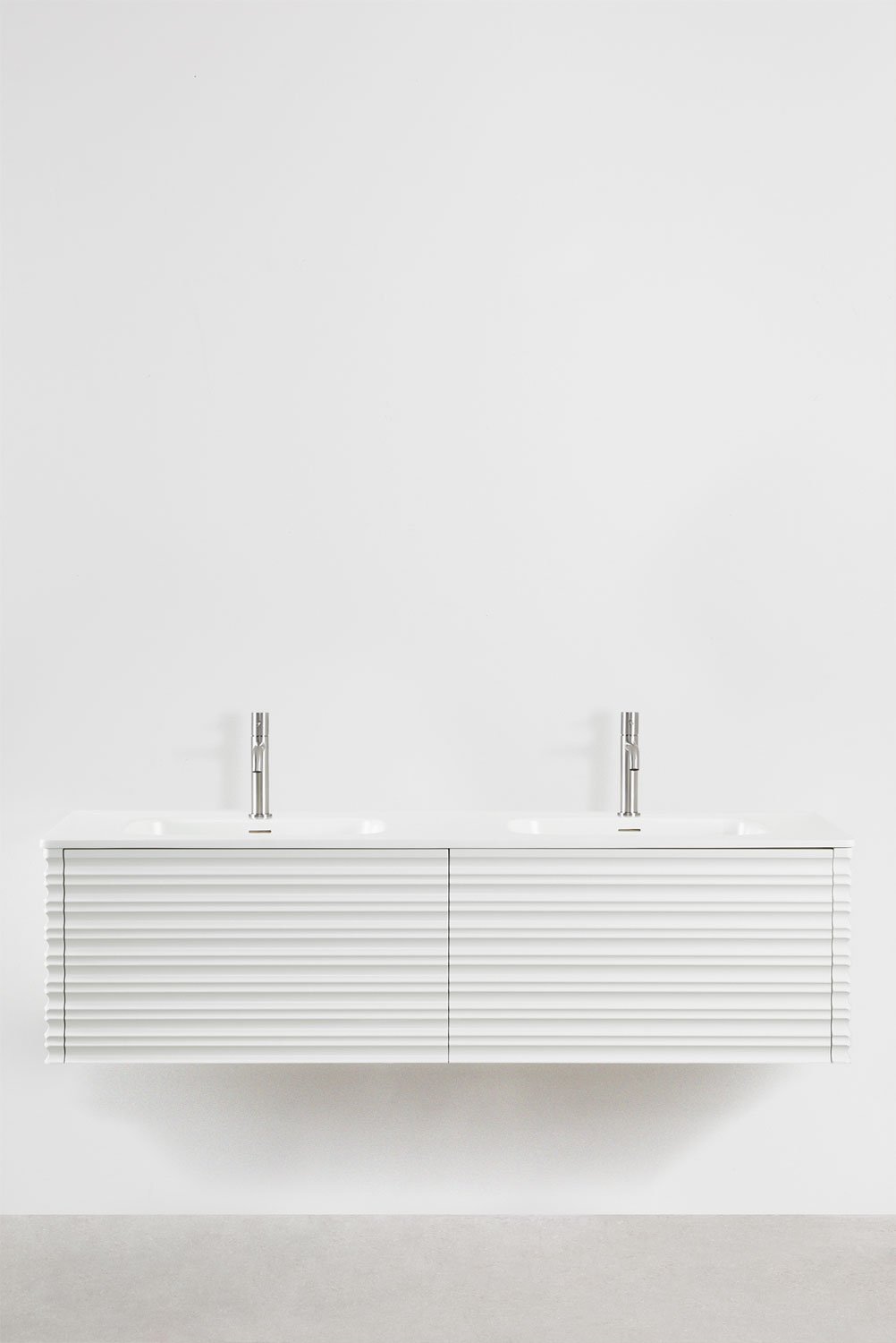 Conjunto de mueble de baño en madera con lavabos integrados Noura, imagen de galería 1
