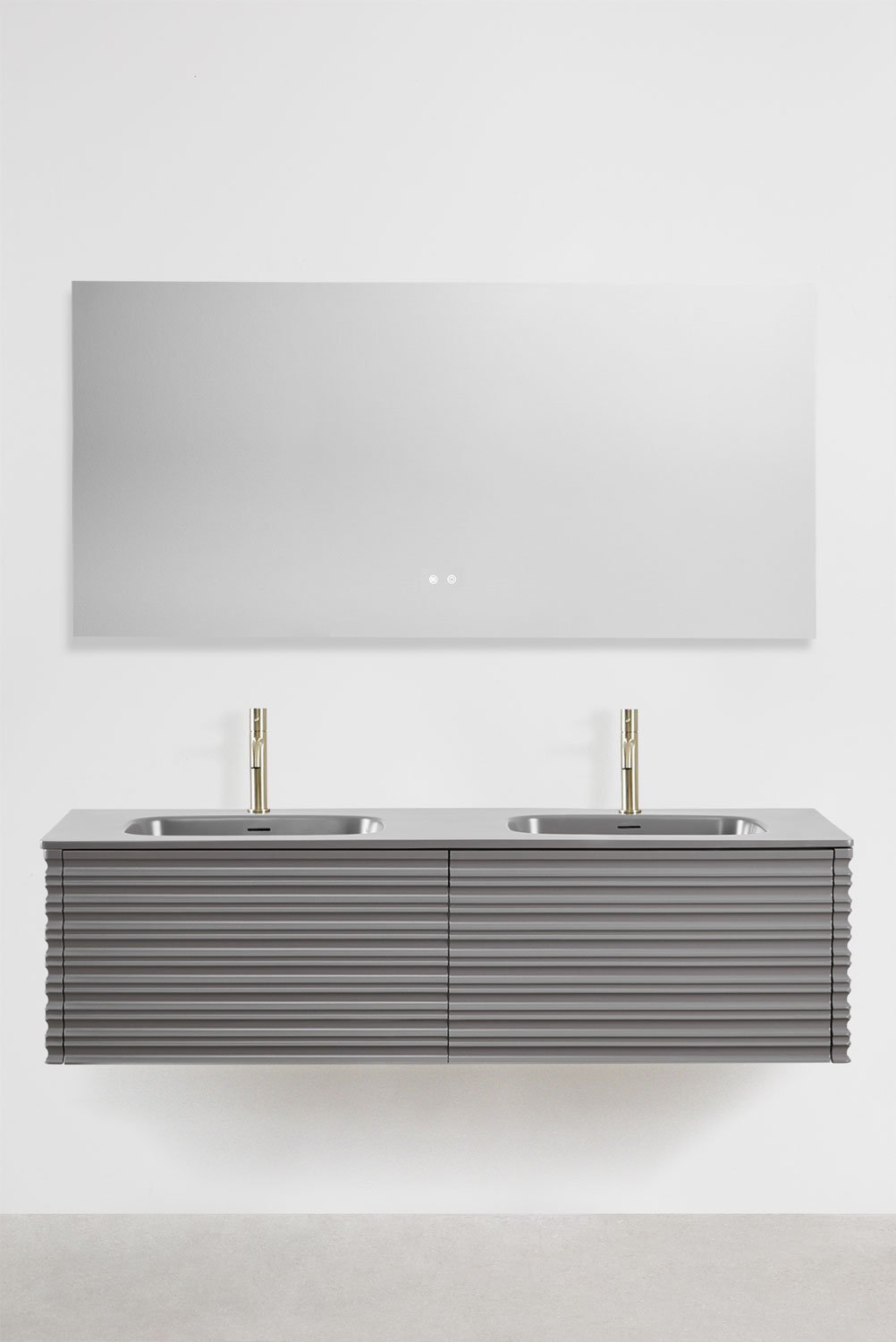 Conjunto de mueble de baño en madera con lavabos integrados Noura, imagen de galería 2