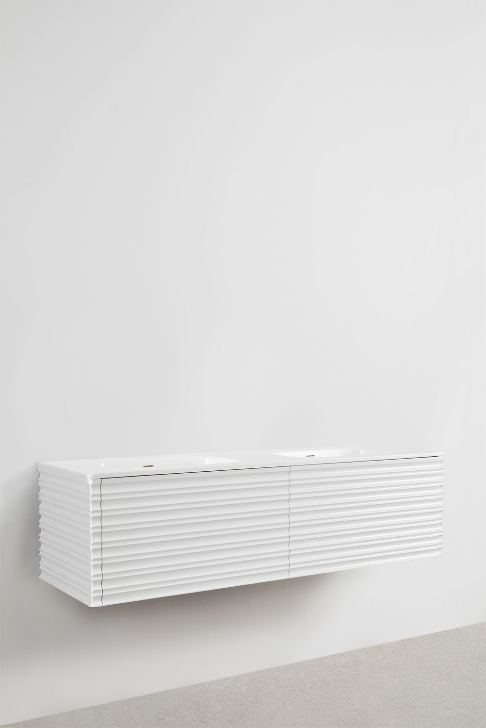 Conjunto de mueble de baño en madera con lavabos integrados Noura, imagen de galería 2
