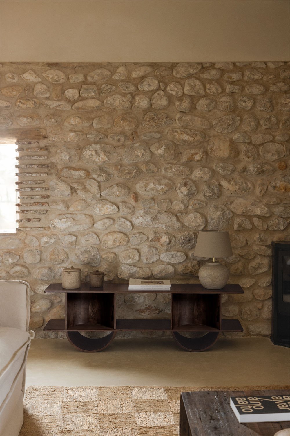 Mueble TV 150x35 cm en madera Flin, imagen de galería 1