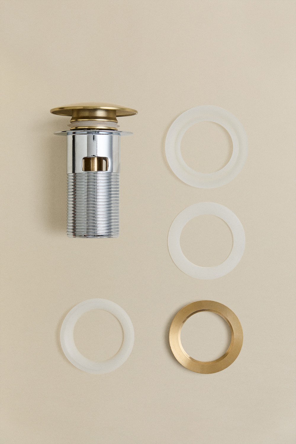 Set de grifo de lavabo en latón Alameda y válvula de desagüe para lavabo tipo Click-Clack en acero inoxidable y latón Orveta, imagen de galer&iacute;a 5