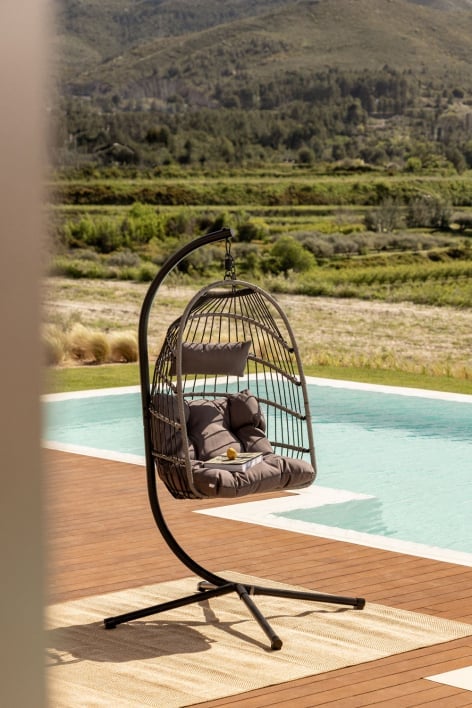Sillón Colgante de Jardín con Base y Cojín Anoop