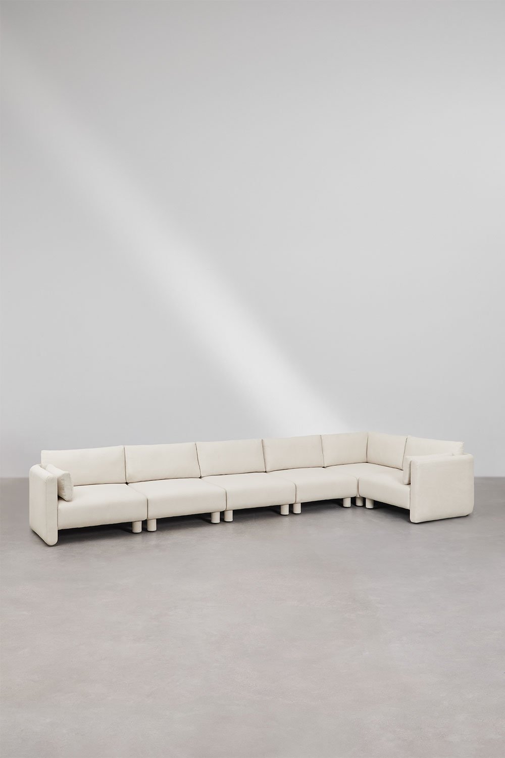 Sofá modular rinconera derecha de 6 piezas en tela bouclé Artemisa, imagen de galería 1
