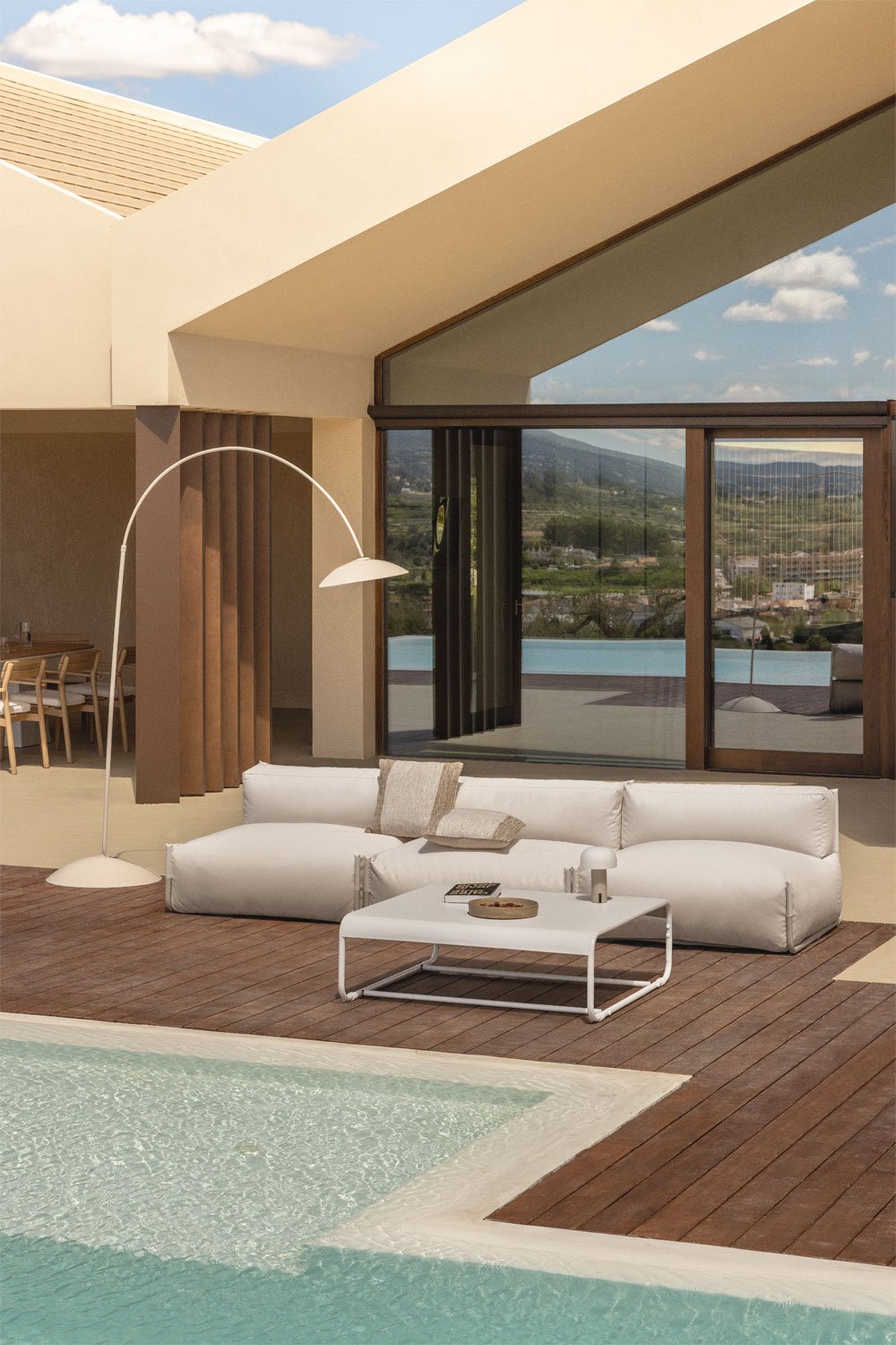 Conjunto de jardín con sofá modular de 3 piezas y mesa de centro Oporto, imagen de galería 1