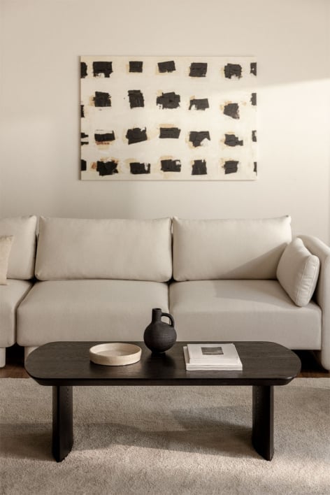 Mesa de centro rectangular 120x60 cm en MDF Tuareg - Negro