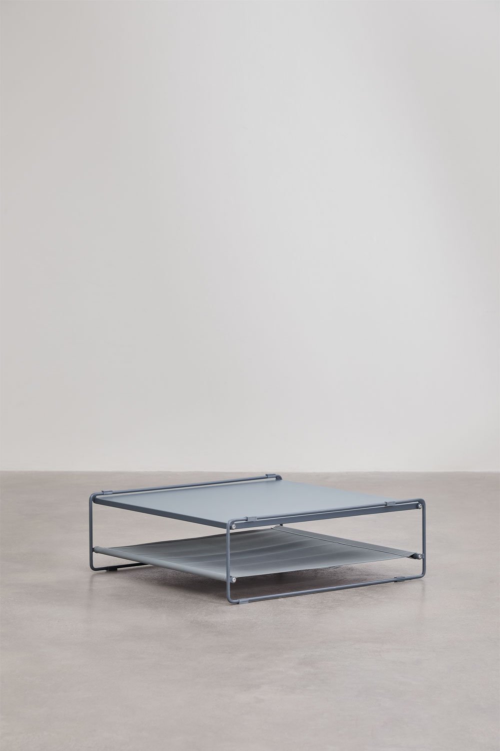Mesa auxiliar para jardín convertible en puff en acero Amaro, imagen de galería 1