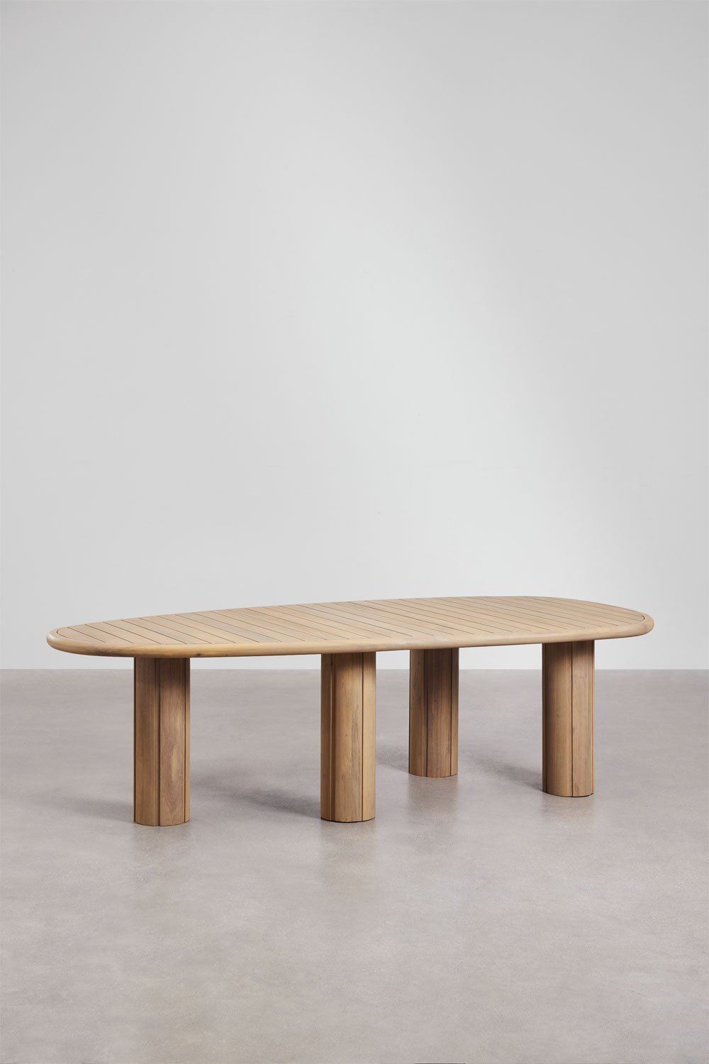 Set de mesa ovalada ↔︎260 cm Danara y 10 sillas de jardín en madera de acacia Saira, imagen de galería 2