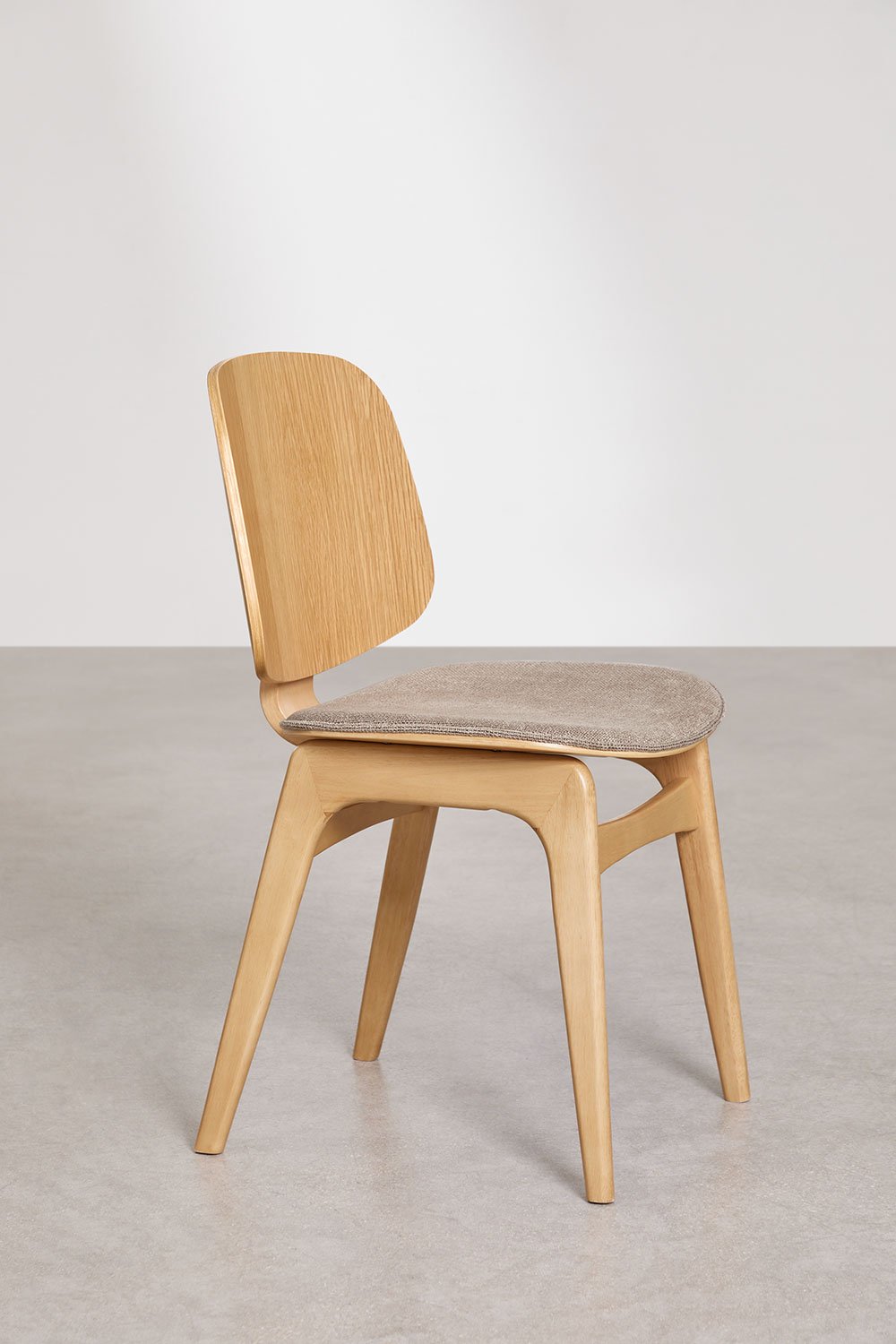 Silla de comedor en madera y tapizada Canada, imagen de galería 2