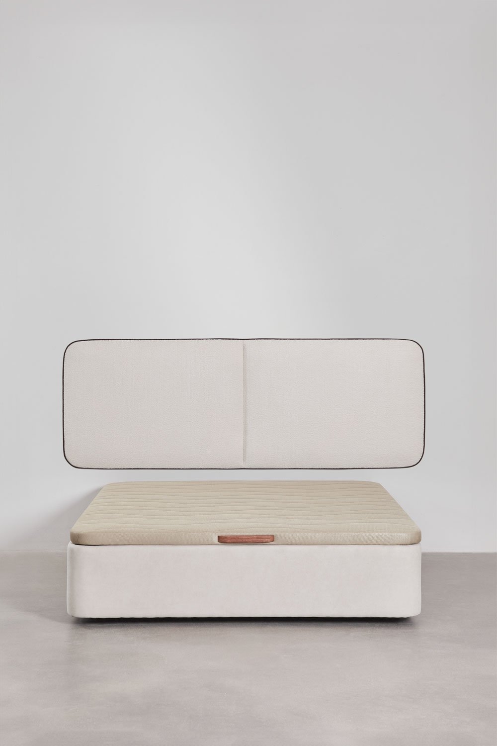 Cabecero para cama de 135cm en bouclé blanco Romeo, imagen de galería 8