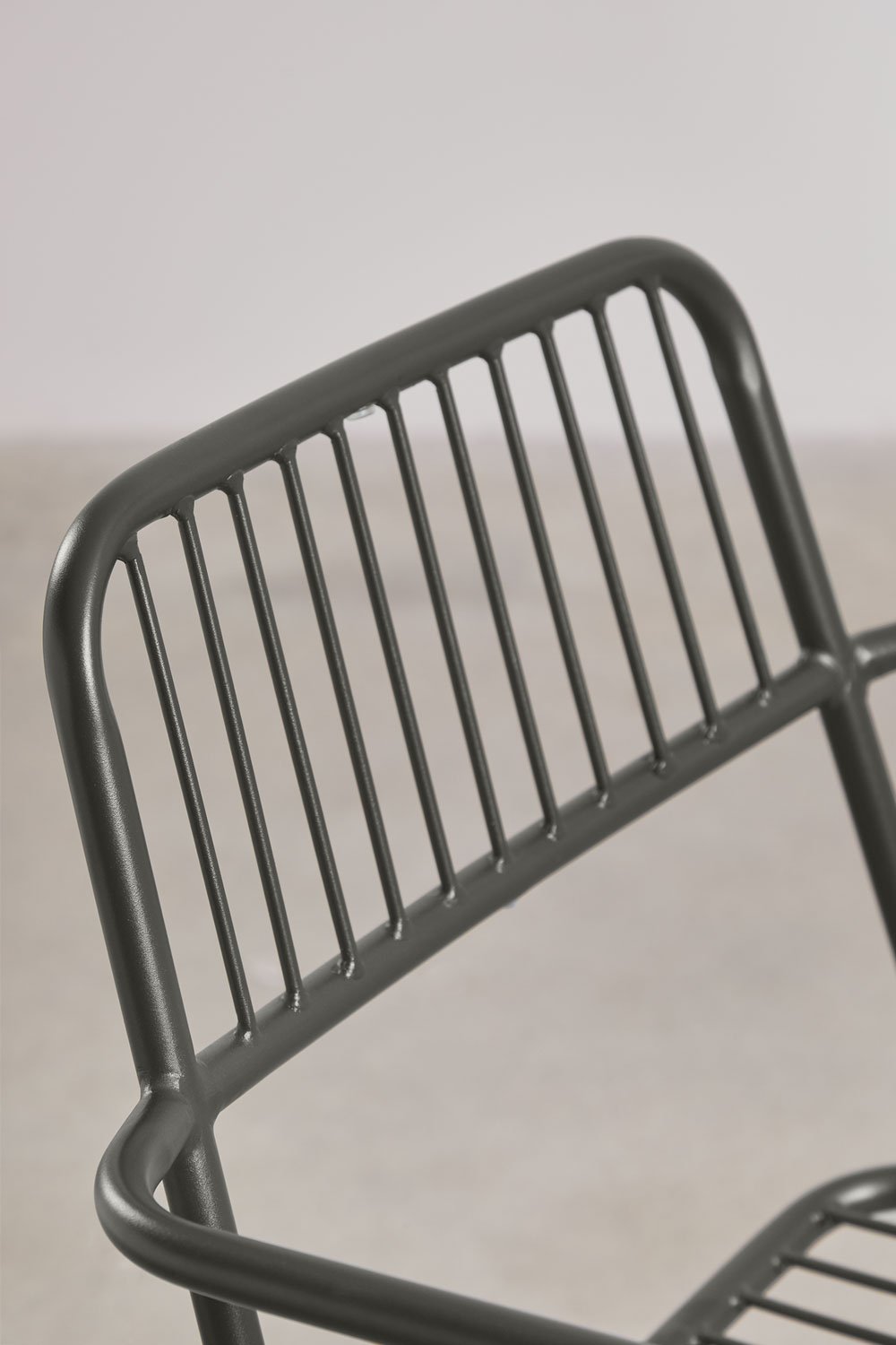 Silla de jardín apilable con reposabrazos en acero Elton   , imagen de galería 6