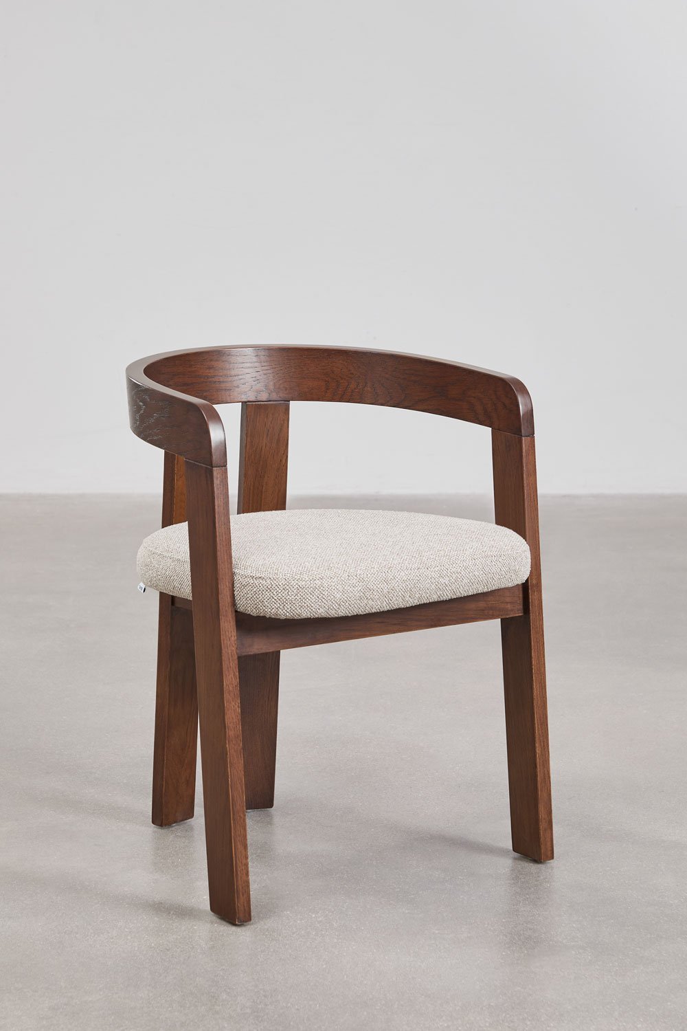 Silla de comedor con reposabrazos en madera y tapizada Yvone, imagen de galer&iacute;a 3