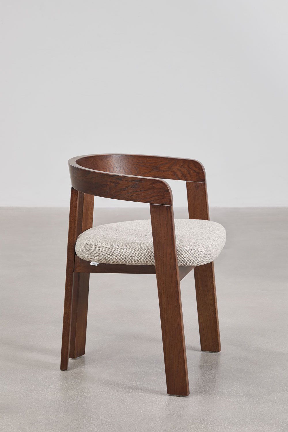 Silla de comedor con reposabrazos en madera y tapizada Yvone, imagen de galer&iacute;a 4