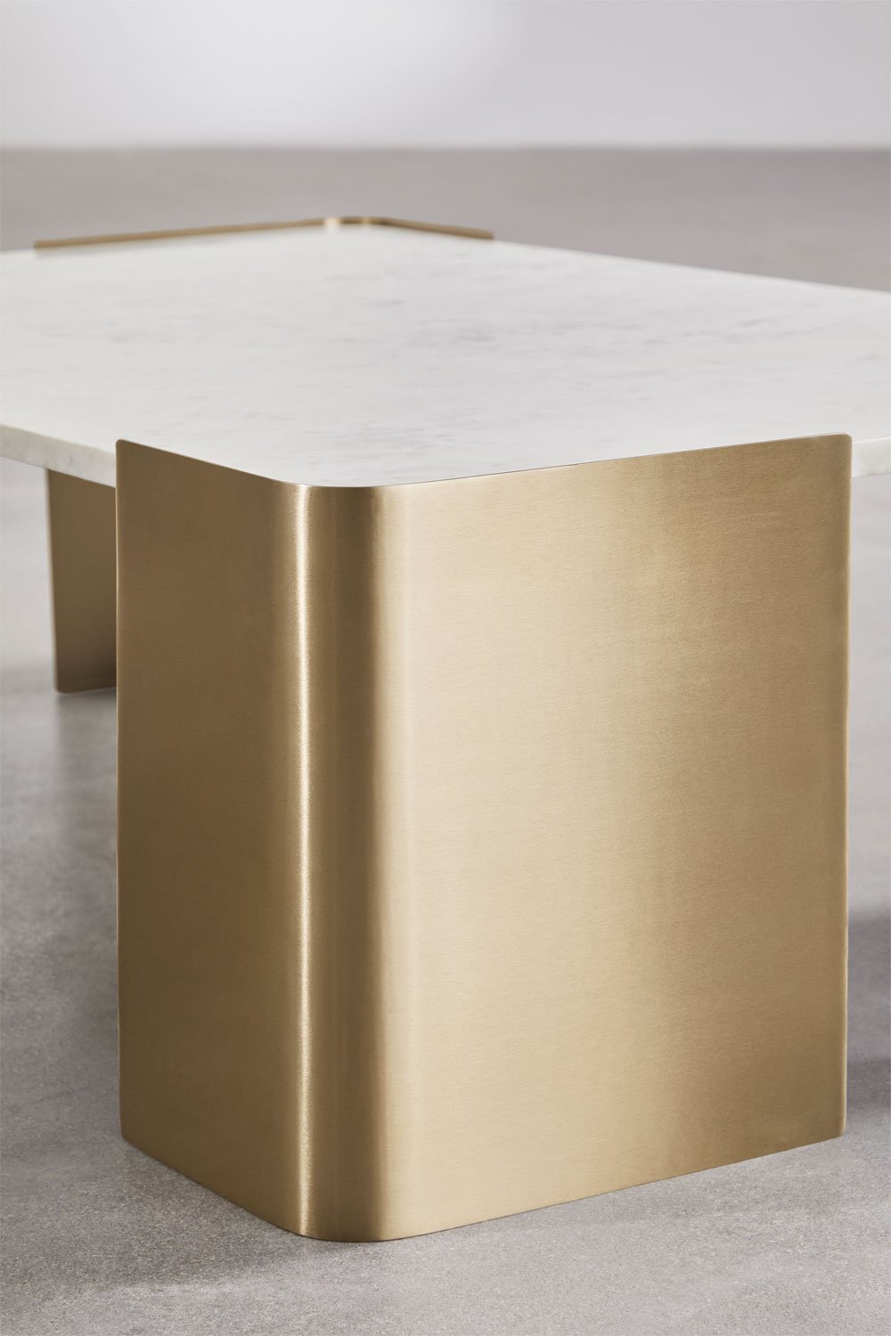 Mesa de centro rectangular 110x70 cm en mármol y acero inoxidable Bemerit, imagen de galería 6