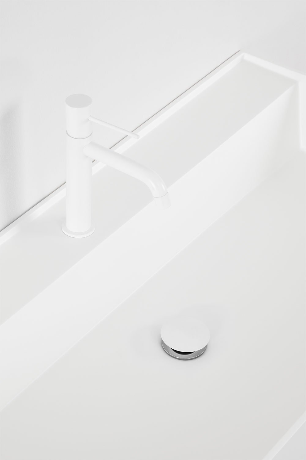 Conjunto de mueble de baño en madera y chapa de fresno con lavabo integrado Ona, imagen de galería 7