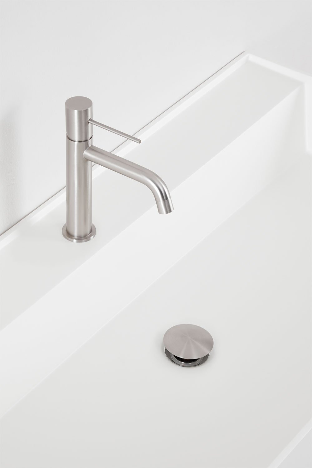 Conjunto de mueble de baño en madera y chapa de fresno con lavabo integrado Ona, imagen de galería 7