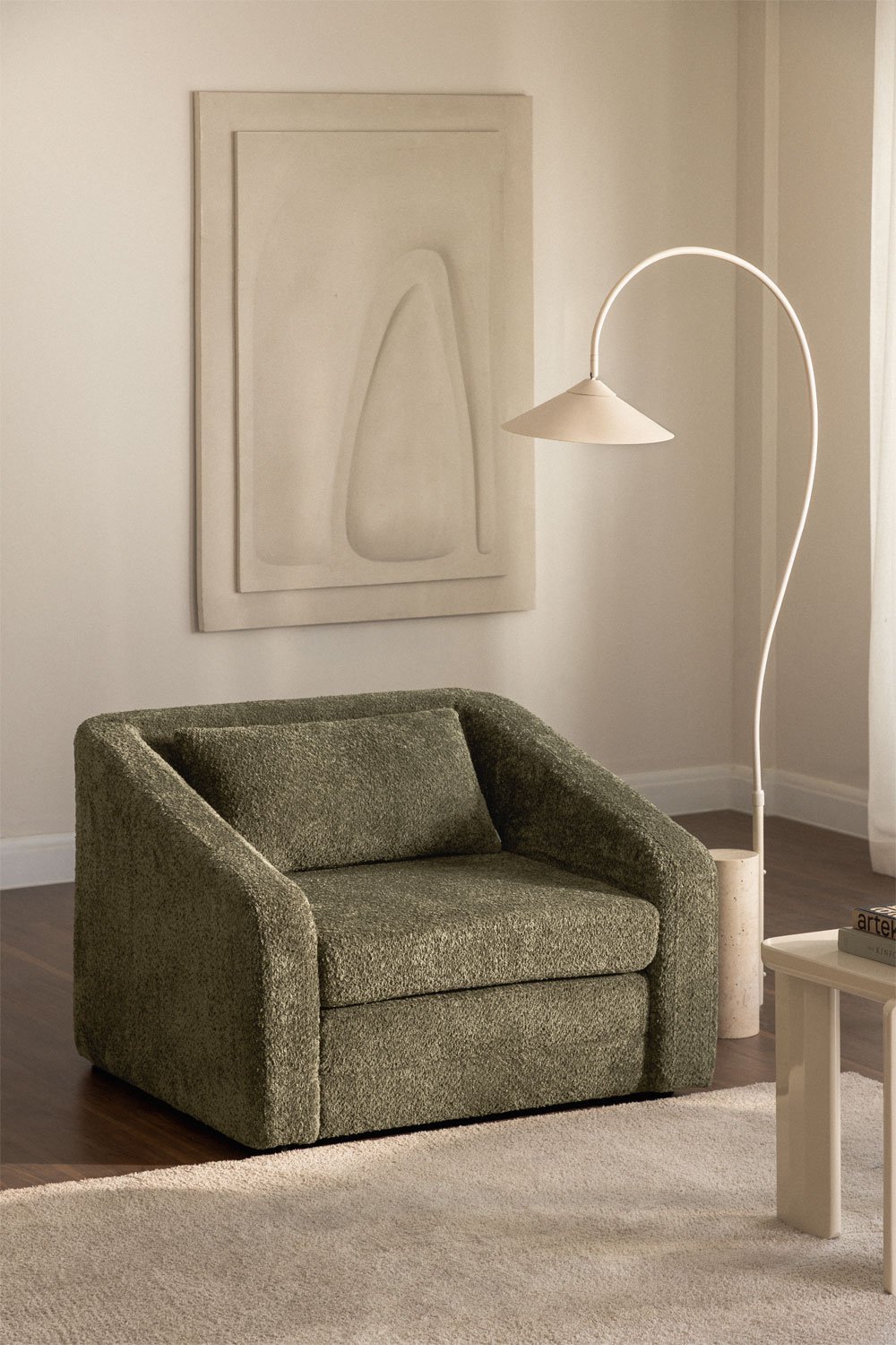 Sillón cama en tela bouclé Dalila, imagen de galería 1