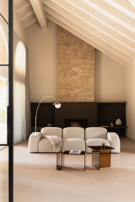 Sofá modular de 3 piezas Bastian - Chenilla Gruesa Blanco