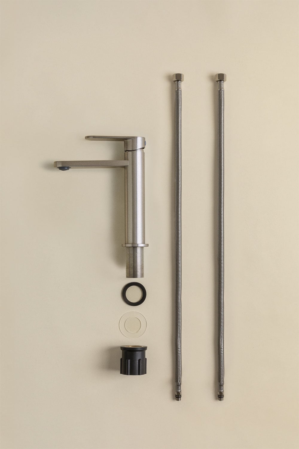 Set de grifo de lavabo en latón Alameda y válvula de desagüe para lavabo tipo Click-Clack en acero inoxidable y latón Orveta, imagen de galer&iacute;a 6