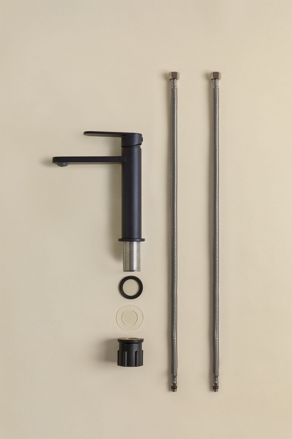 Set de grifo de lavabo en latón Alameda y válvula de desagüe para lavabo tipo Click-Clack en acero inoxidable y latón Orveta, imagen de galería 6