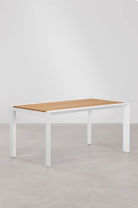 Mesa de jardín en madera de eucalipto y aluminio Archer Classic - Blanco Gardenia