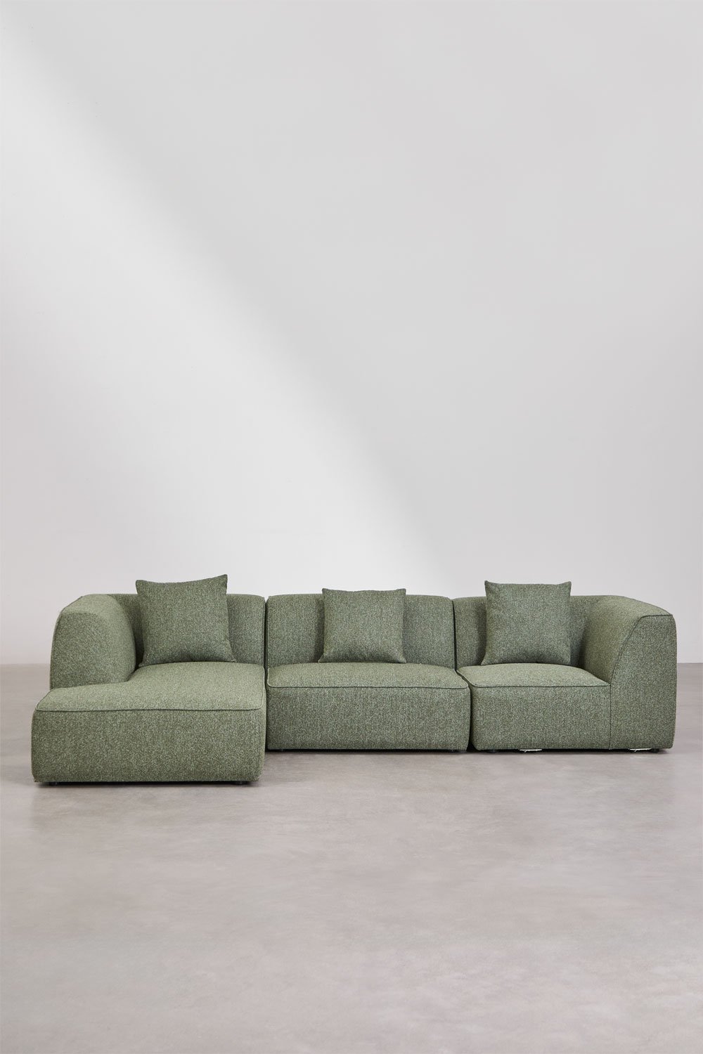 Sofá modular chaise longue izquierdo de 3 piezas tapizado Cardea, imagen de galería 4