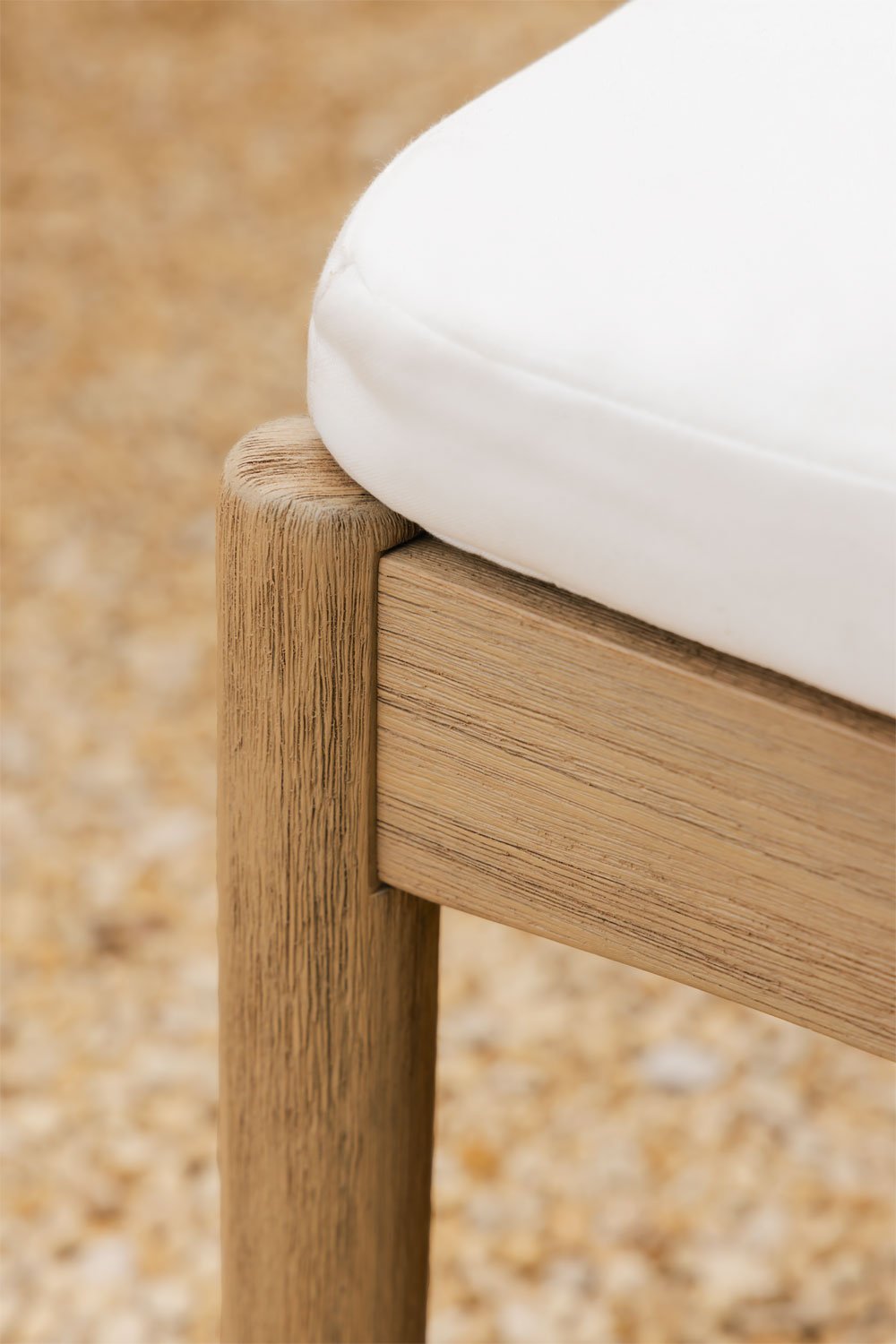 Banco de jardín 180 cm en madera de acacia y tela Karvia, imagen de galería 2