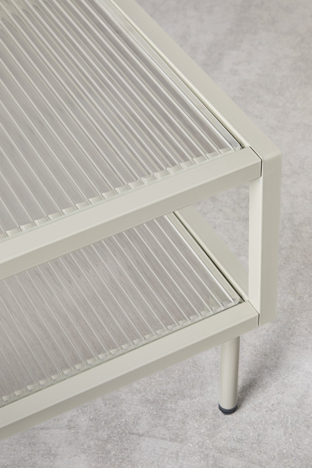 Mesa de centro rectangular en acero y cristal Paoline, imagen de galería 5