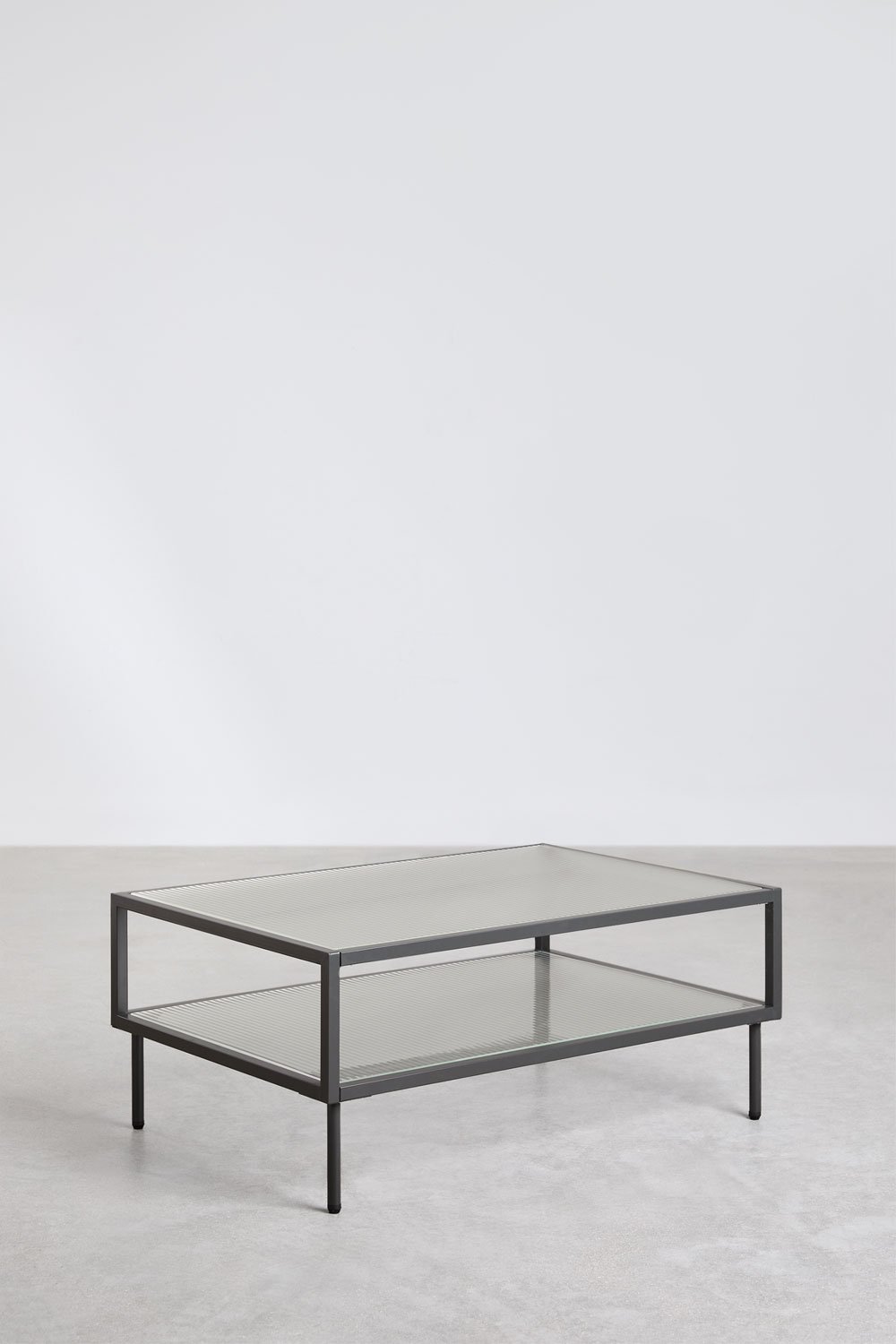 Mesa de centro rectangular en acero y cristal Paoline, imagen de galería 3