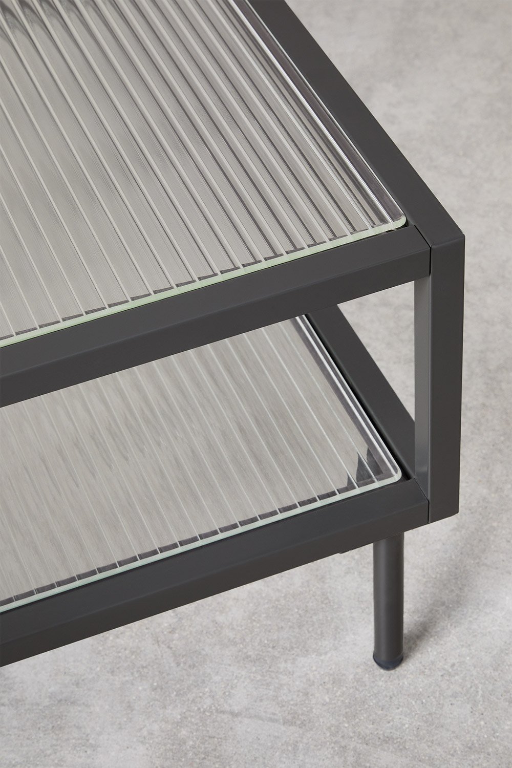 Mesa de centro rectangular en acero y cristal Paoline, imagen de galería 5