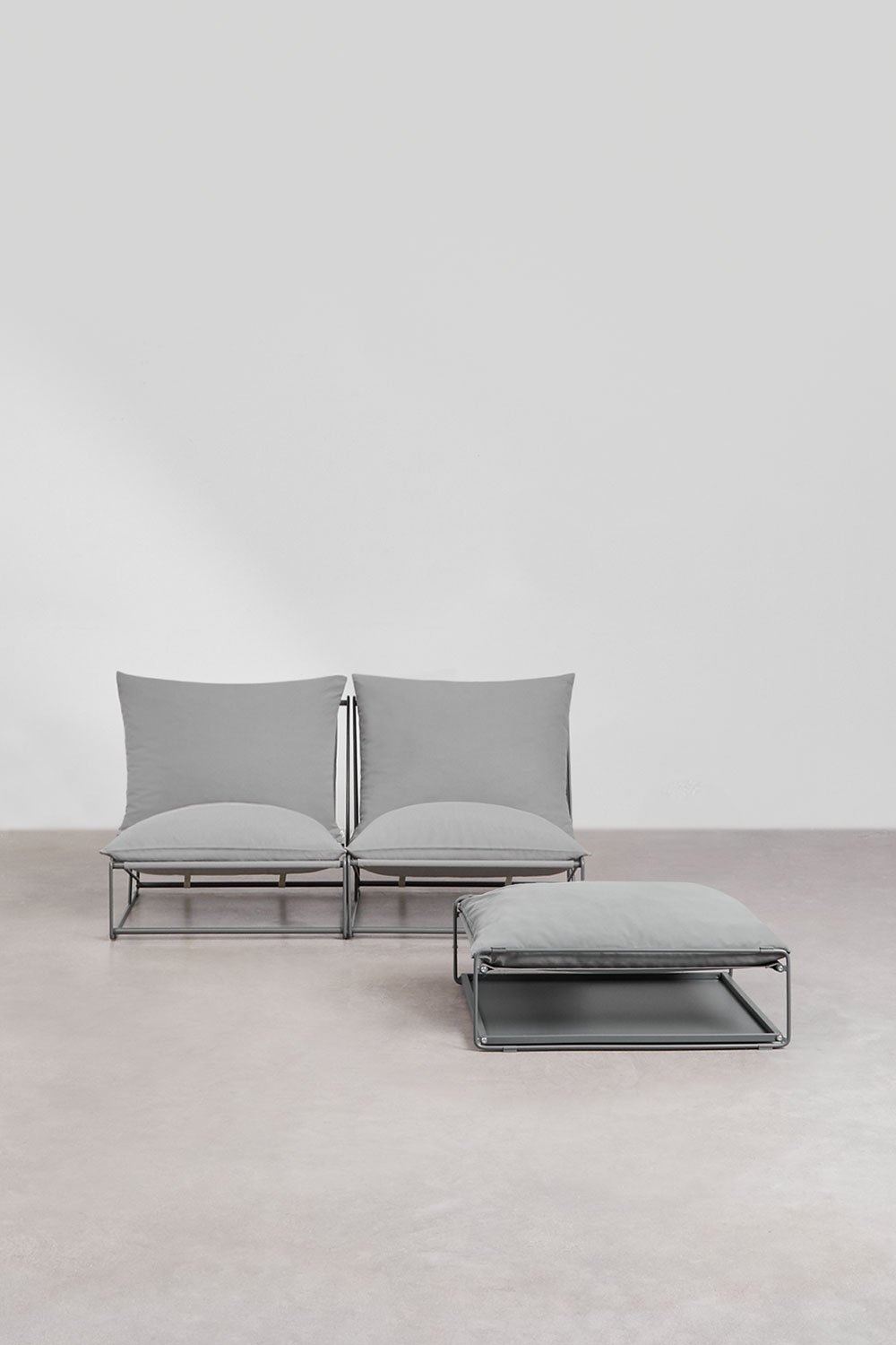 Sofá modular de jardín de 2 piezas y puff convertible Amaro, imagen de galer&iacute;a 5