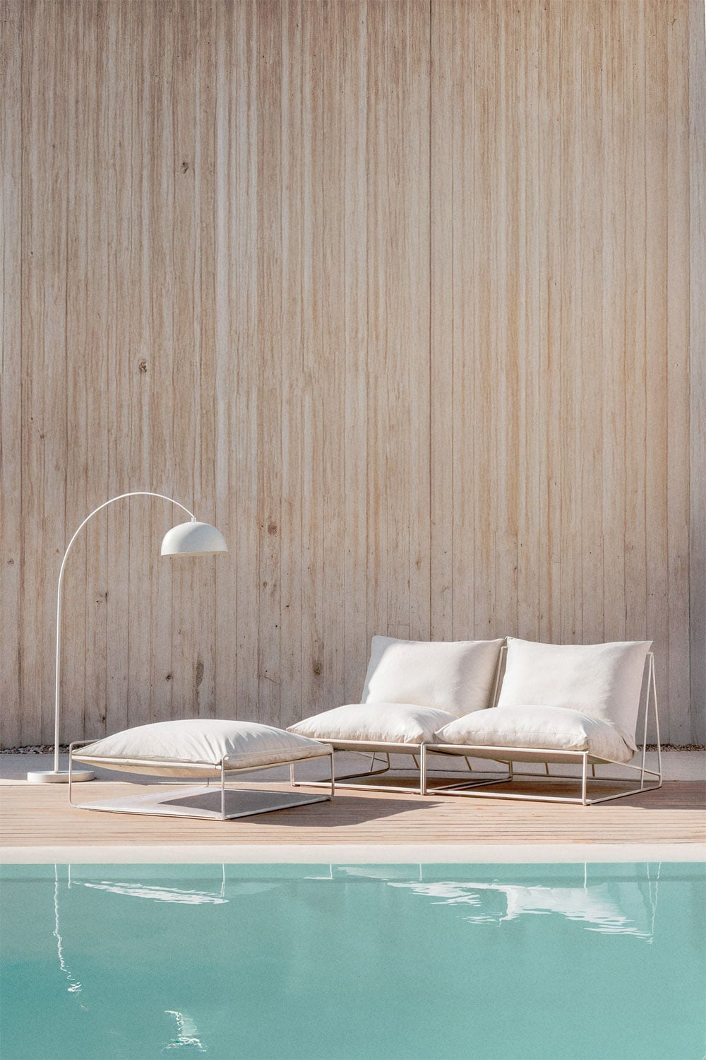 Sofá modular de jardín de 2 piezas y puff convertible Amaro, imagen de galer&iacute;a 11