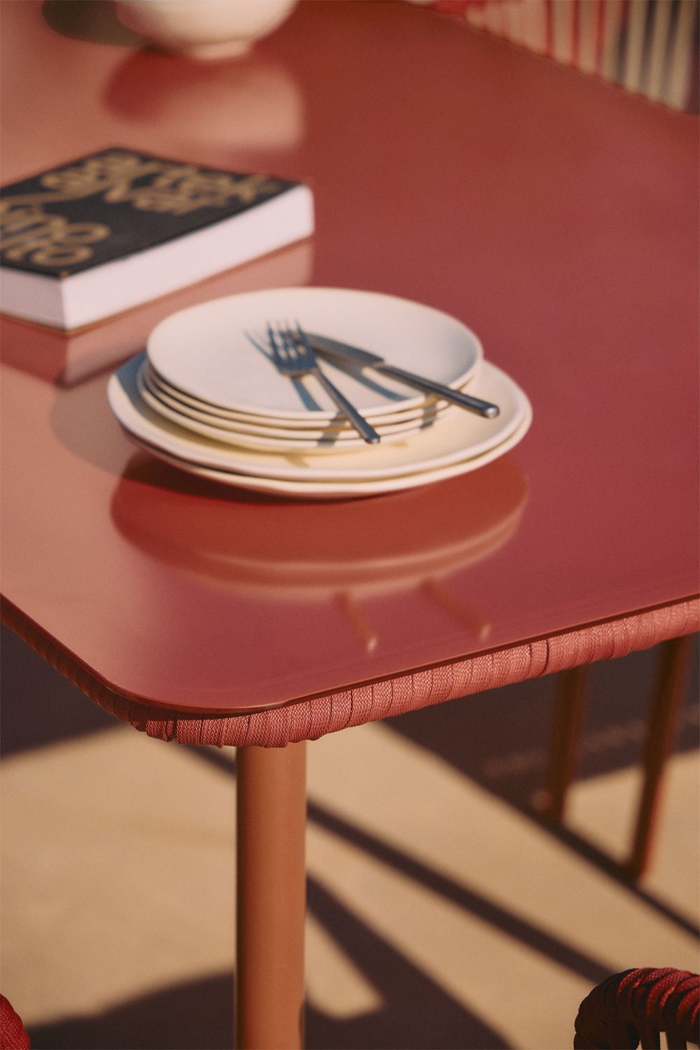 Set de mesa rectangular 160x90 cm y 4 sillas de jardín en aluminio Arhiza Classic , imagen de galería 2