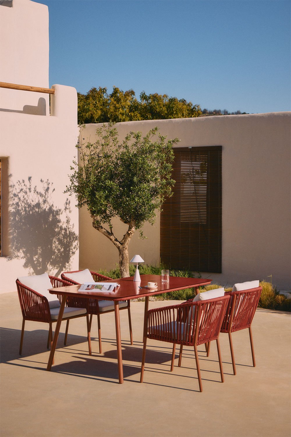 Set de mesa rectangular 160x90 cm y 4 sillas de jardín en aluminio Arhiza Classic , imagen de galería 1