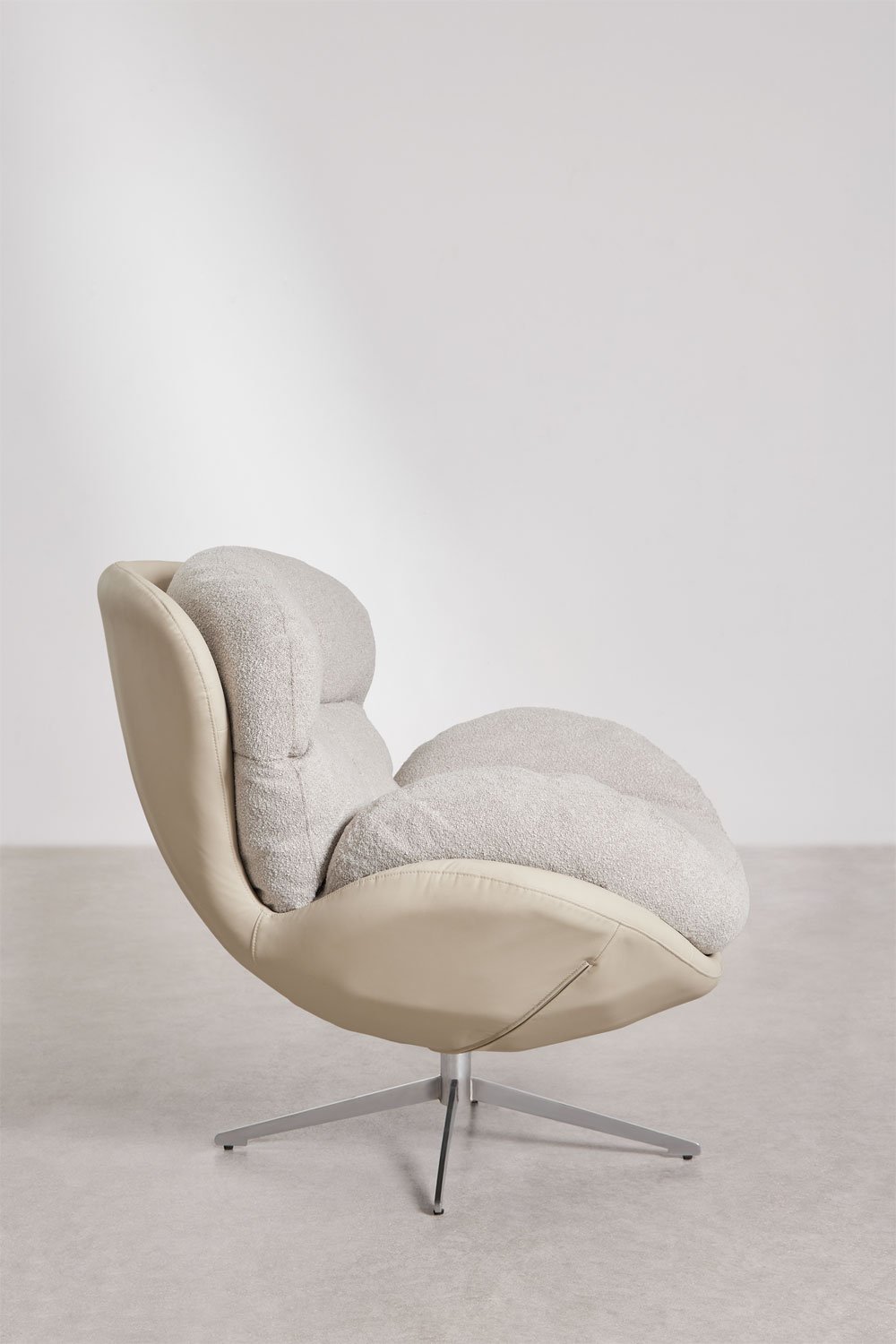 Sillón giratorio en tela bouclé Amanda, imagen de galería 5