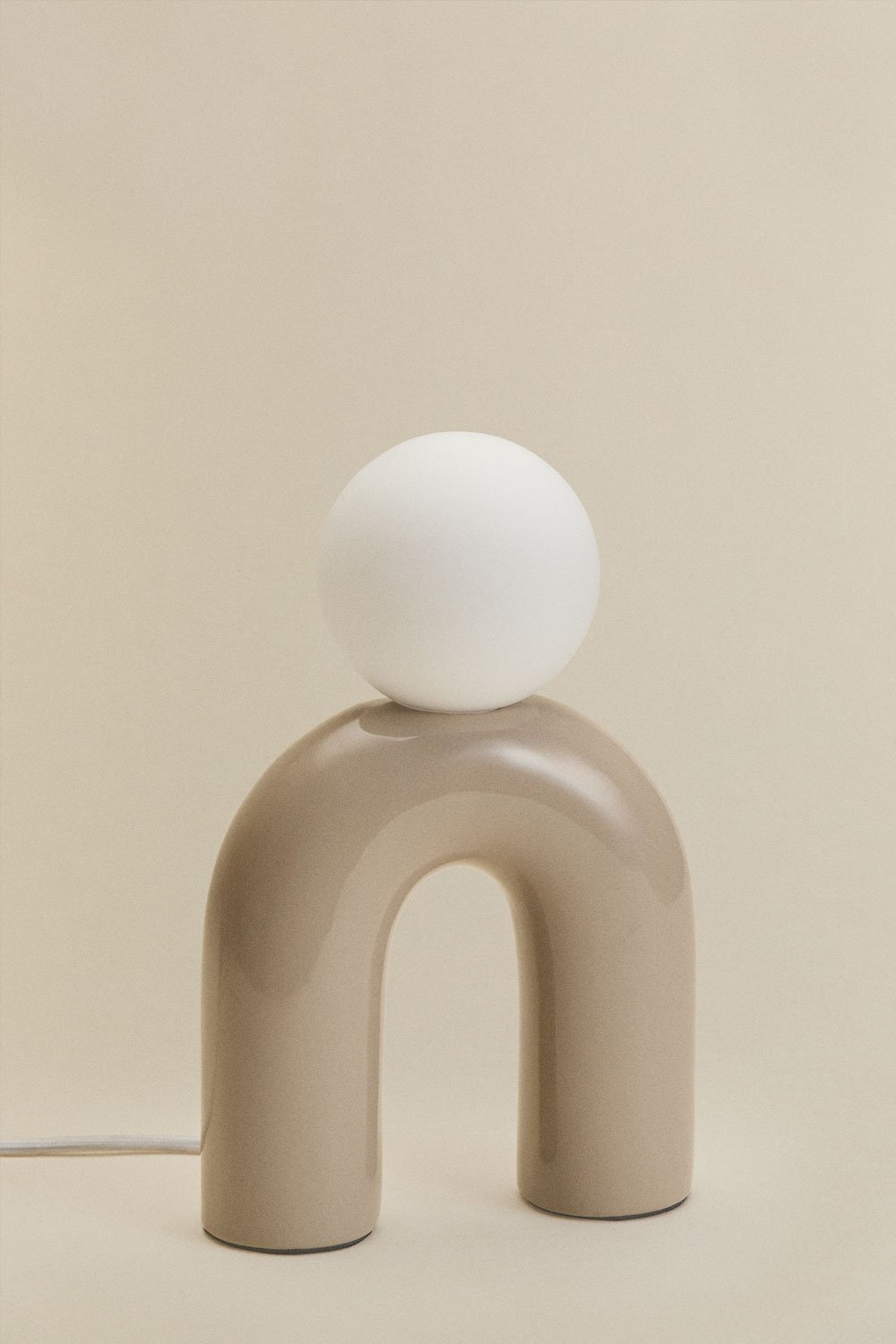Lámpara de mesa 30 cm en cerámica con bola de cristal Margot, imagen de galería 2