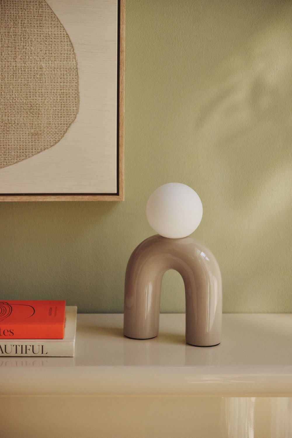 Lámpara de mesa 30 cm en cerámica con bola de cristal Margot, imagen de galería 1