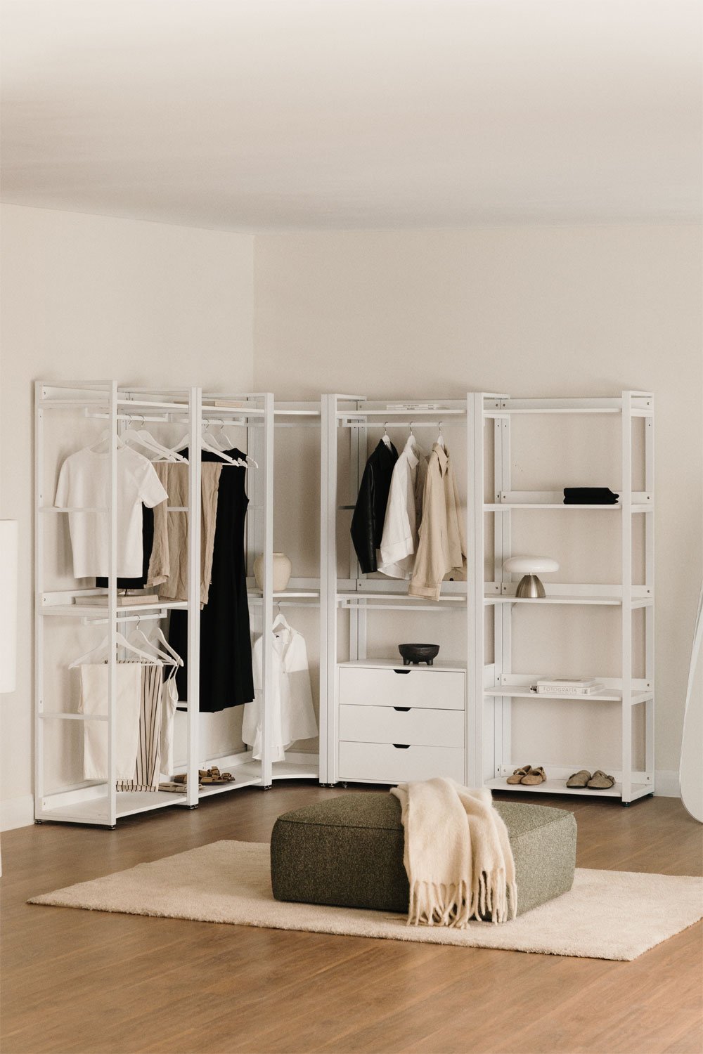 Armario Modular Abierto Esquinero de 5 Piezas en Acero y Madera Ariaster  , imagen de galería 1