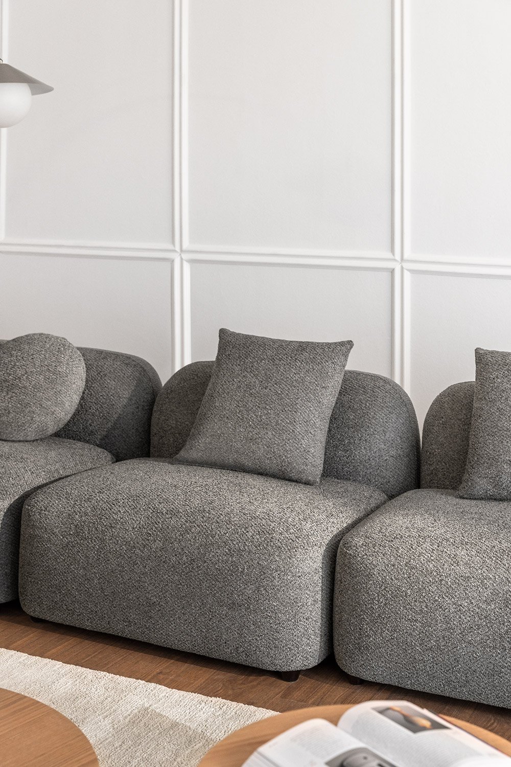 Módulo central para sofá modular en chenilla Coco, imagen de galería 1