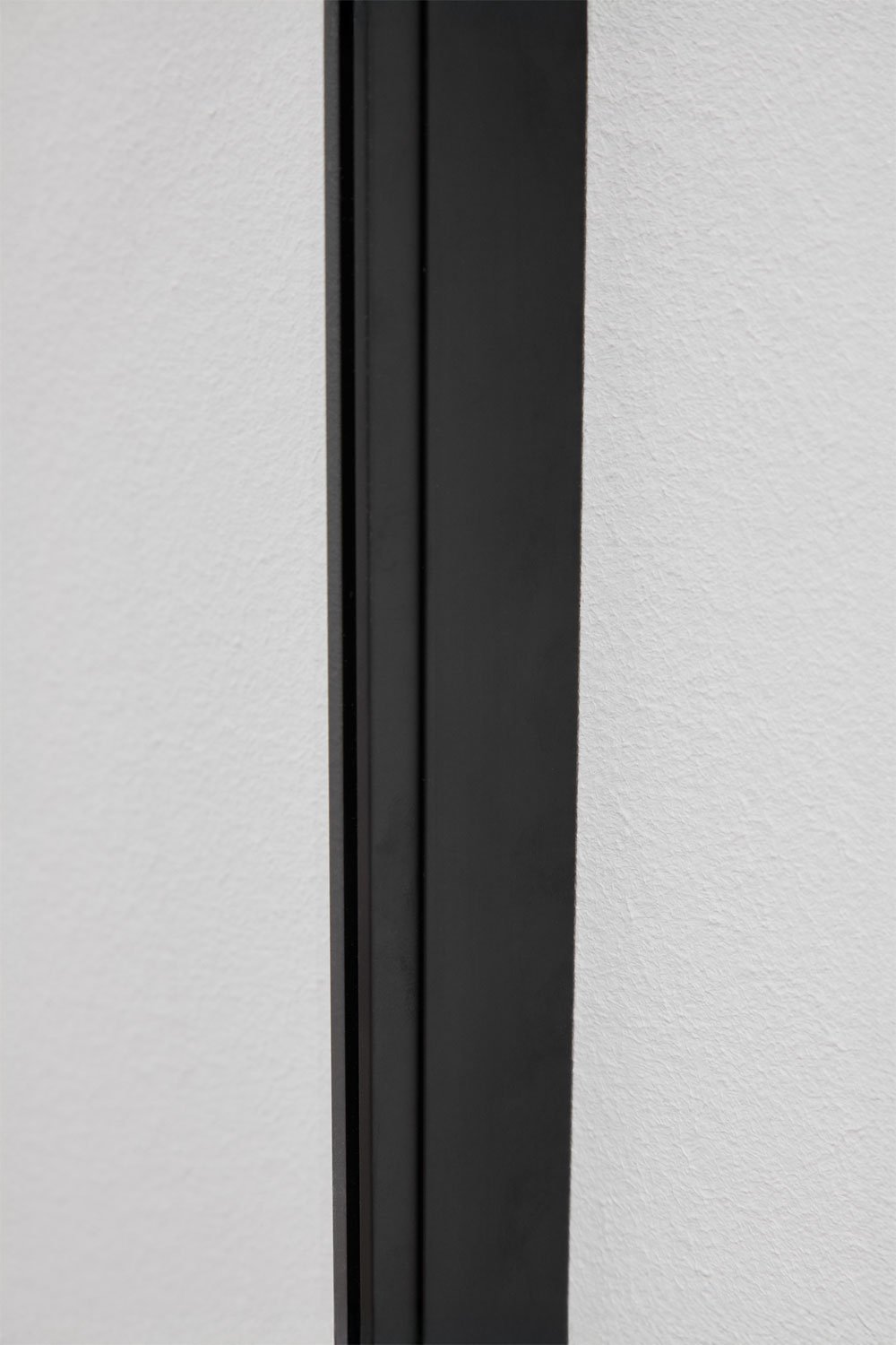 Mampara de ducha fija 90x195 cm con decorado de cuadros, cristal templado transparente 8 mm y aluminio negro mate Camden, imagen de galería 4