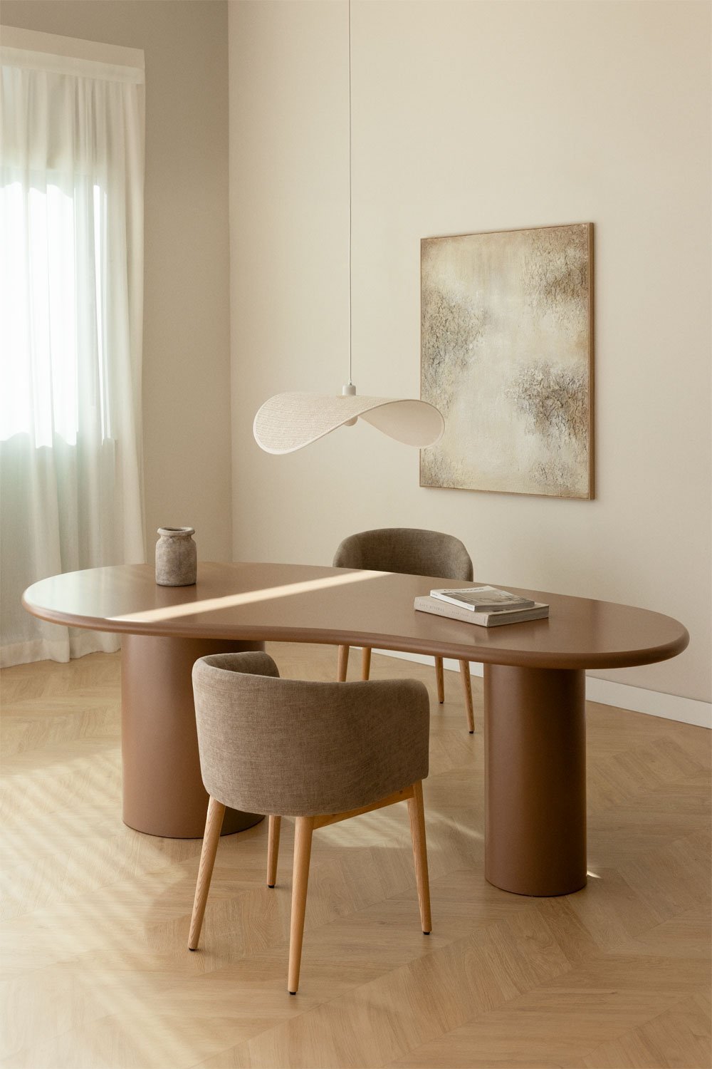 Mesa de comedor ovalada en MDF (220x115 cm) Billie, imagen de galería 1