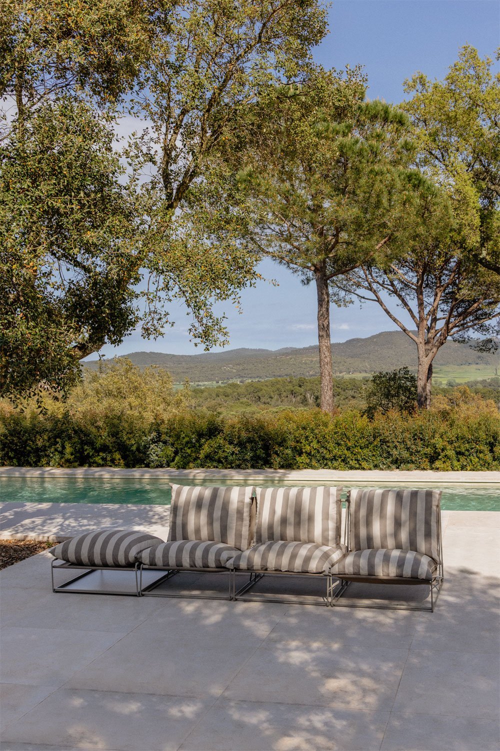 Sofá modular de jardín de 3 piezas y puff convertible Amaro, imagen de galería 2