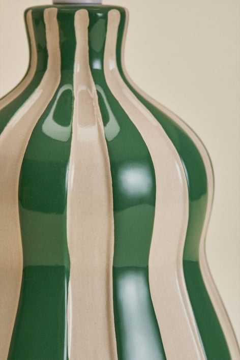 Lámpara de mesa ↑40 cm en cerámica y lino Jolira