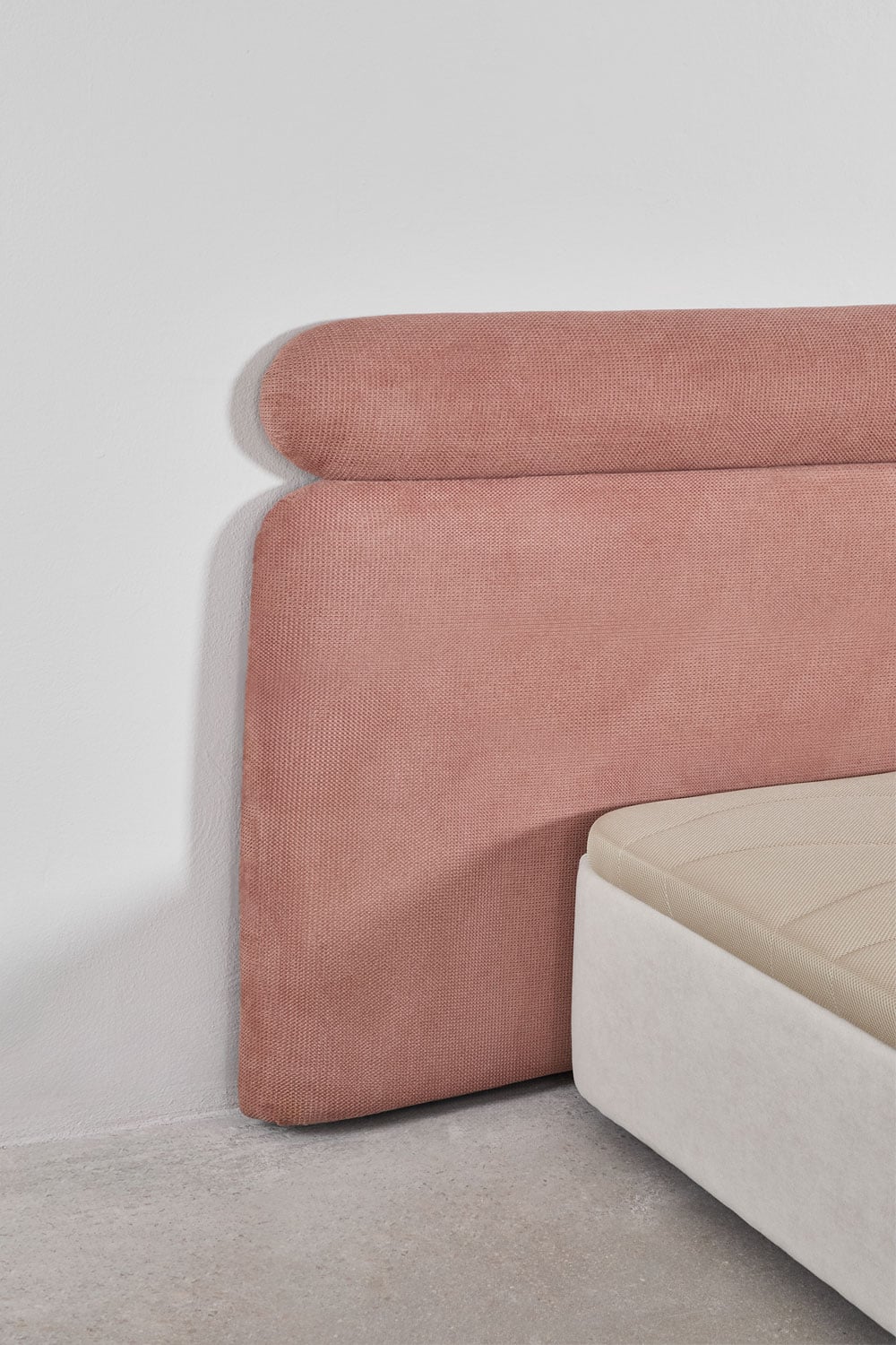 Cabecero para cama de 160cm en tela rosa cuarzo Cirene, imagen de galer&iacute;a 10