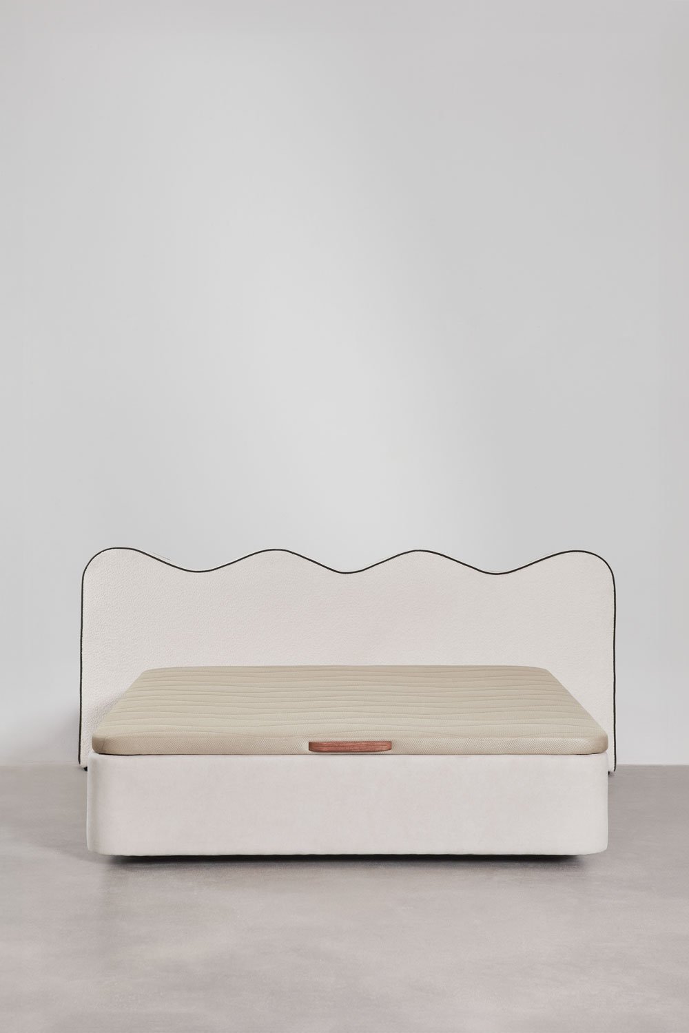 Cabecero para cama de 150cm en bouclé blanco Elenor, imagen de galería 9